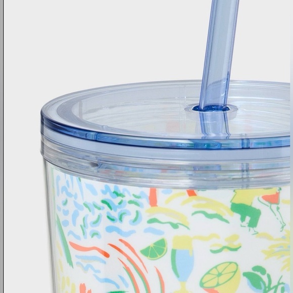 💙💚Roller Rabbit x Target 24oz Vacation Tumbler w/ Heart Straw - Picture 4 of 6
